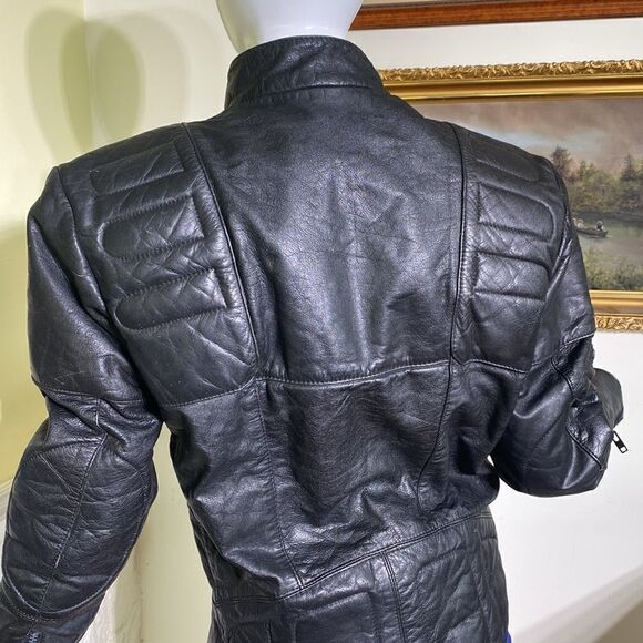 Vintage Hein Gericke AMF Harley Davidson Motorcycle Racing Black Leather Jacket - Picture 6 of 16